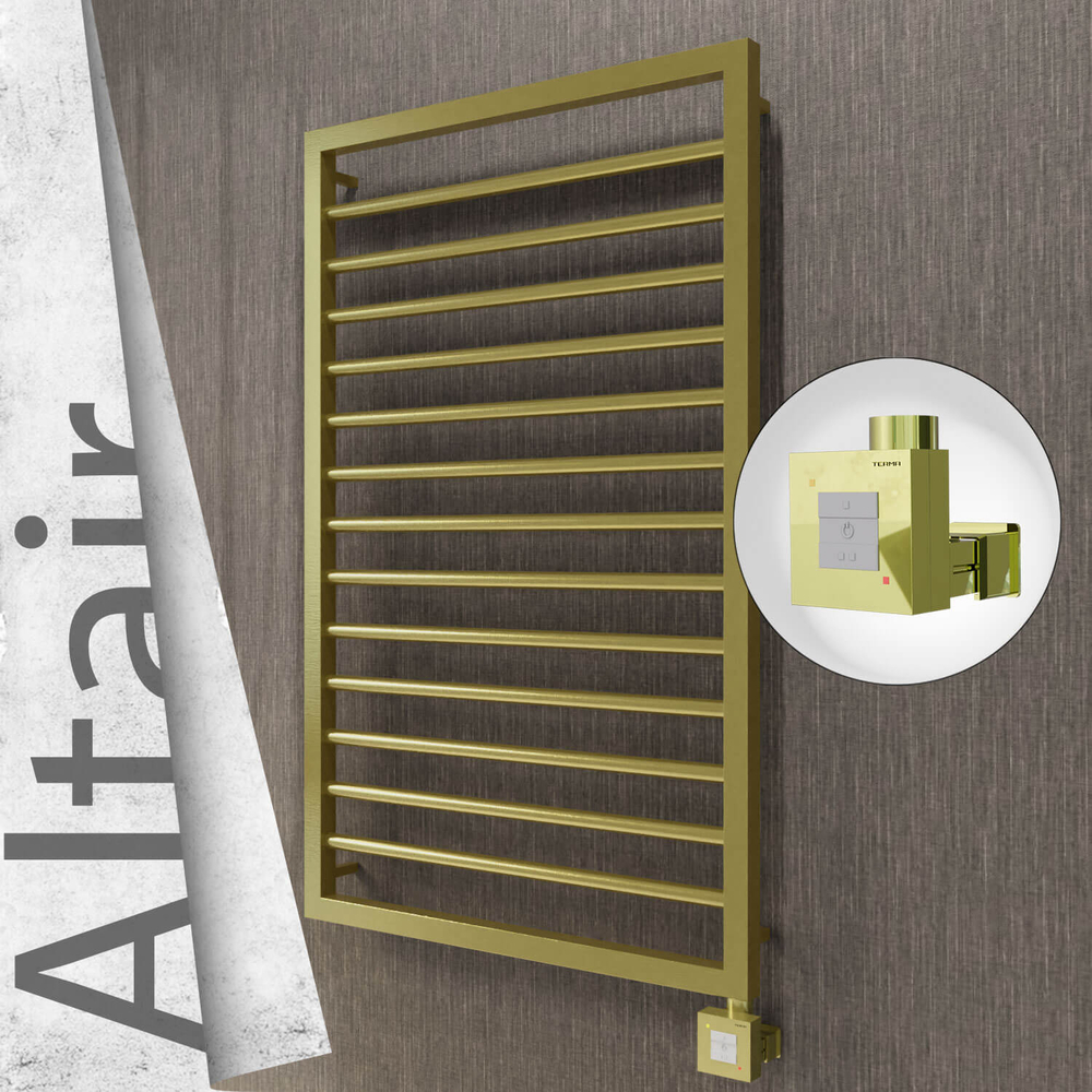 Altair Elektrikli Paslanmaz Çelik Havlupan 600x1040 Satine Altın (KTX1 Termostat) 300W - 1