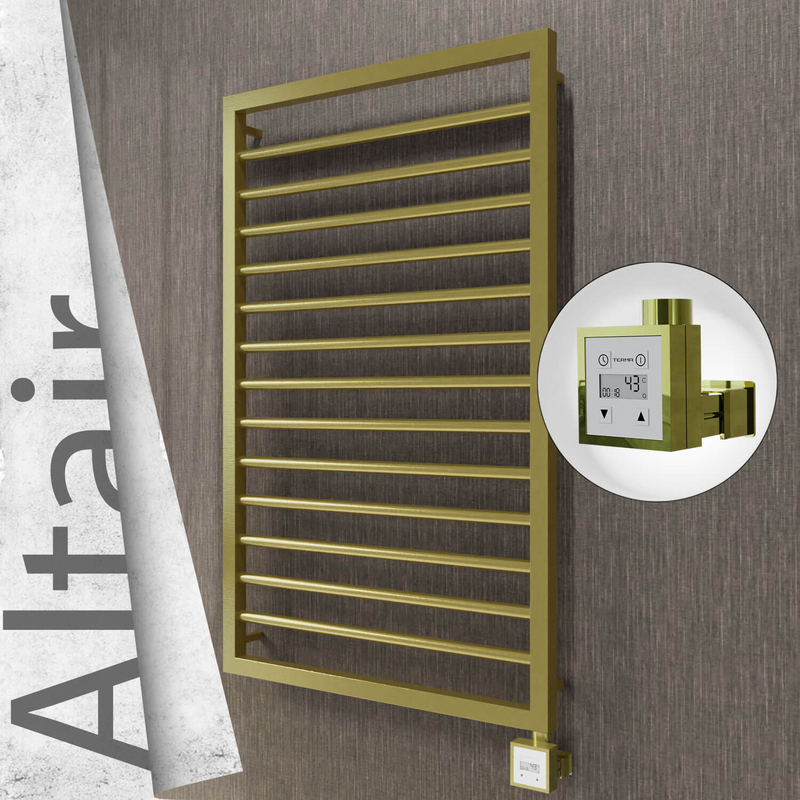Altair Elektrikli Paslanmaz Çelik Havlupan 600x1040 Satine Altın (KTX3 Termostat) 300W 
