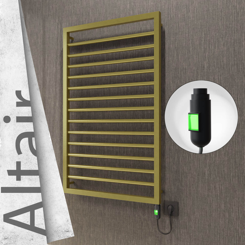 Altair Elektrikli Paslanmaz Çelik Havlupan 600x1040 Satine Altın (On/Off Düğmeli) 300W