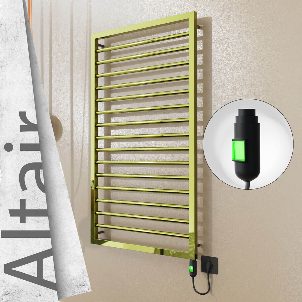 Altair Elektrikli Paslanmaz Çelik Havlupan 600x1180 Altın (On/Off Düğmeli) 300W - 1