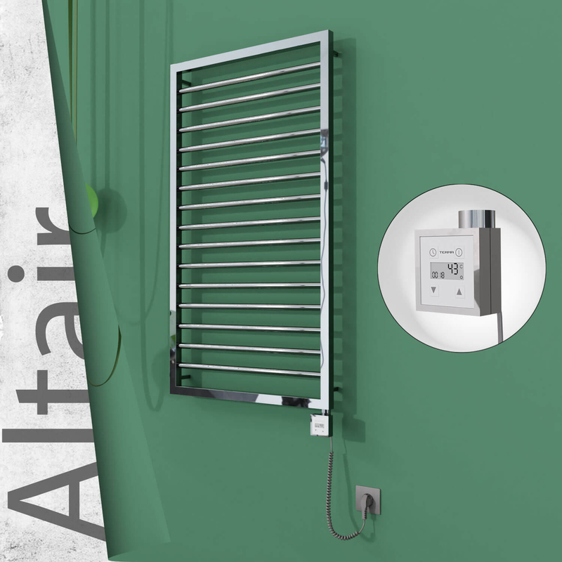 Altair Elektrikli Paslanmaz Çelik Havlupan 600x1180 Ayna Polisaj (KTX3 Termostat) 300W Spiral Kablolu