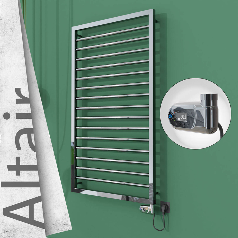 Altair Elektrikli Paslanmaz Çelik Havlupan 600x1180 Ayna Polisaj (Thesis Termostat) 300W