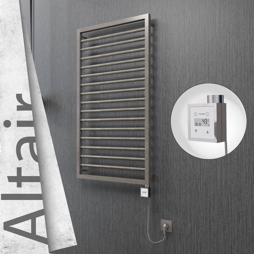 Altair Elektrikli Paslanmaz Çelik Havlupan 600x1180 Satin Polisaj (KTX3 Termostat) 300W Spiral Kablolu - 1
