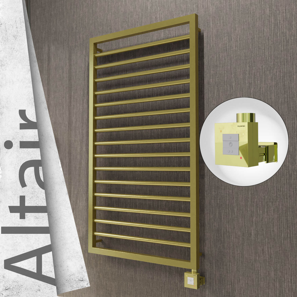 Altair Elektrikli Paslanmaz Çelik Havlupan 600x1180 Satine Altın (KTX1 Termostat) 300W - 1