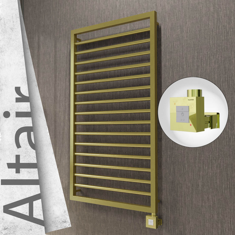 Altair Elektrikli Paslanmaz Çelik Havlupan 600x1180 Satine Altın (KTX1 Termostat) 300W
