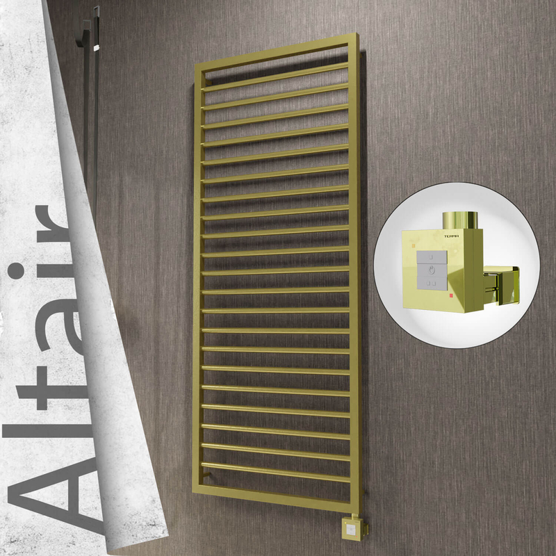 Altair Elektrikli Paslanmaz Çelik Havlupan 600x1600 Satine Altın (KTX1 Termostat) 600W