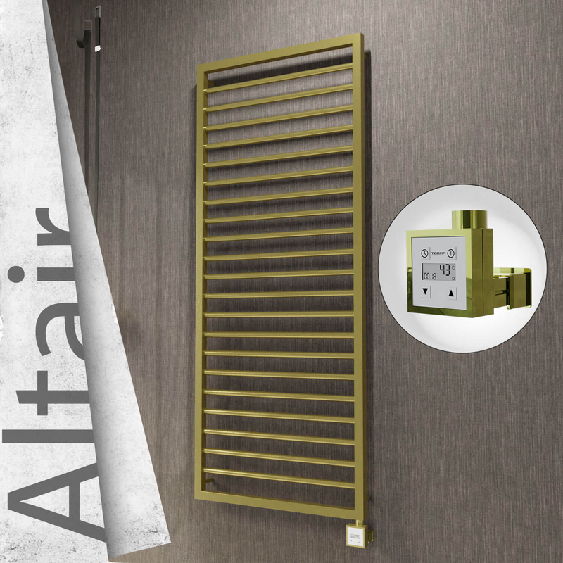 Altair Elektrikli Paslanmaz Çelik Havlupan 600x1600 Satine Altın (KTX3 Termostat) 600W