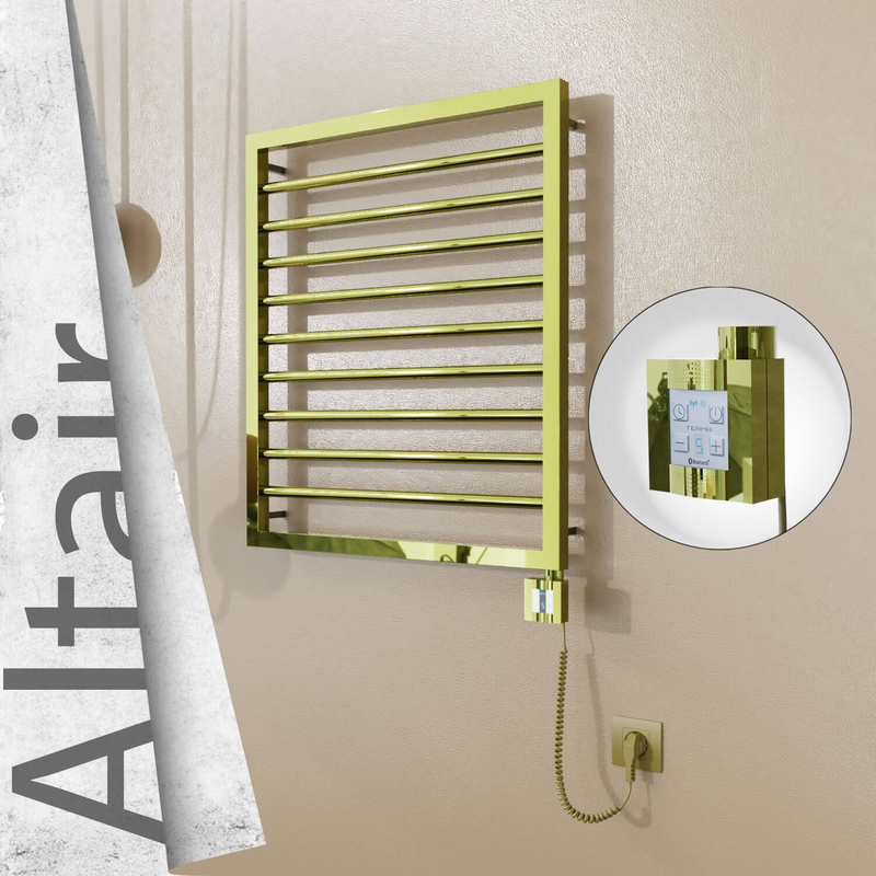 Altair Elektrikli Paslanmaz Çelik Havlupan 600x760 Altın (KTX4 Termostat) 300W Spiral Kablolu