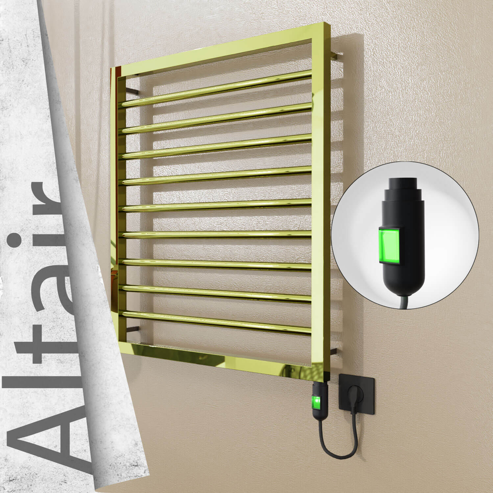 Altair Elektrikli Paslanmaz Çelik Havlupan 600x760 Altın (On/Off Düğmeli) 300W - 1
