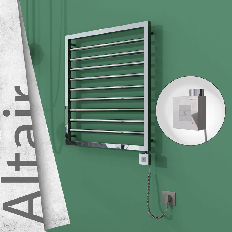 Altair Elektrikli Paslanmaz Çelik Havlupan 600x760 Ayna Polisaj (KTX1 Termostat) 300W Spiral Kablolu 