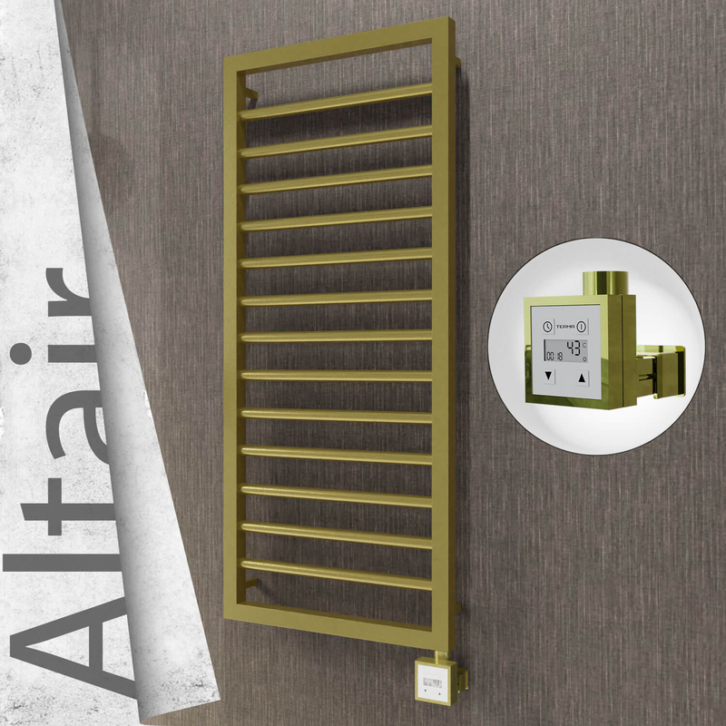 Altair Sèche-serviettes Électrique en Inox 400x1040 Doré Satiné (KTX3 Thermostat) 300W 