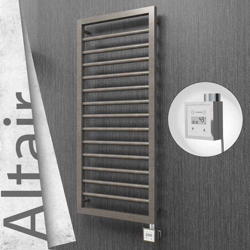 Altair Sèche-serviettes Électrique en Inox 400x1040 Poli Satiné (KTX3 Thermostat) 300W 