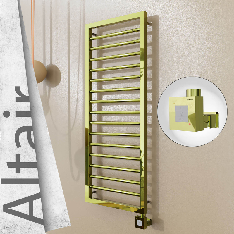 Altair Sèche-serviettes Électrique en Inox 400x1180 Doré (KTX1 Thermostat) 300W 
