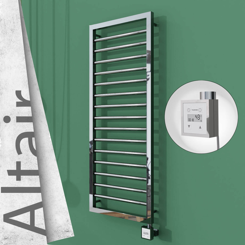 Altair Sèche-serviettes Électrique en Inox 400x1180 Poli Miroir (KTX3 Thermostat) 300W - 1