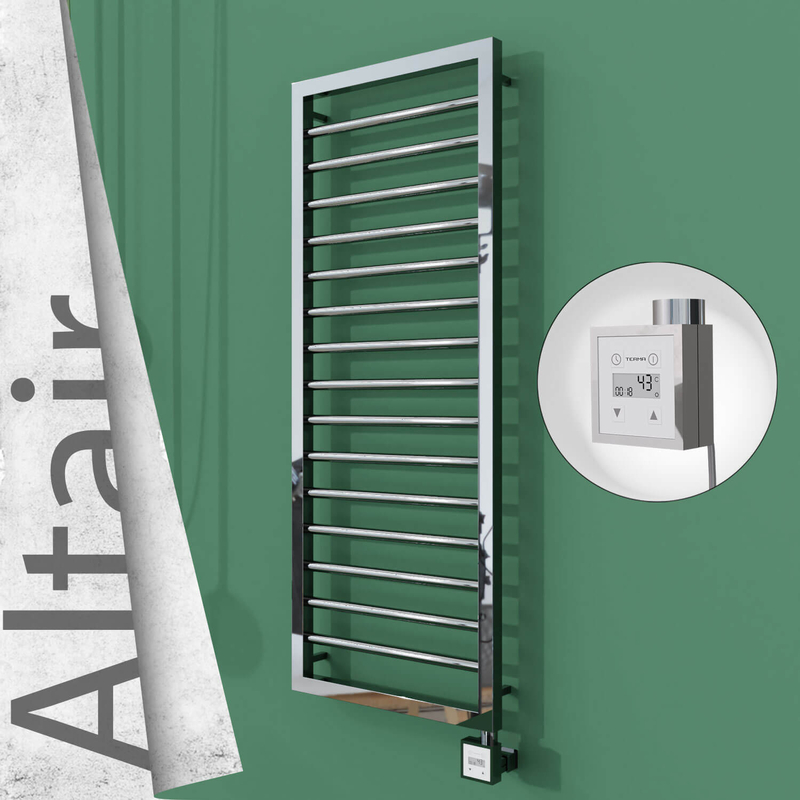 Altair Sèche-serviettes Électrique en Inox 400x1180 Poli Miroir (KTX3 Thermostat) 300W 