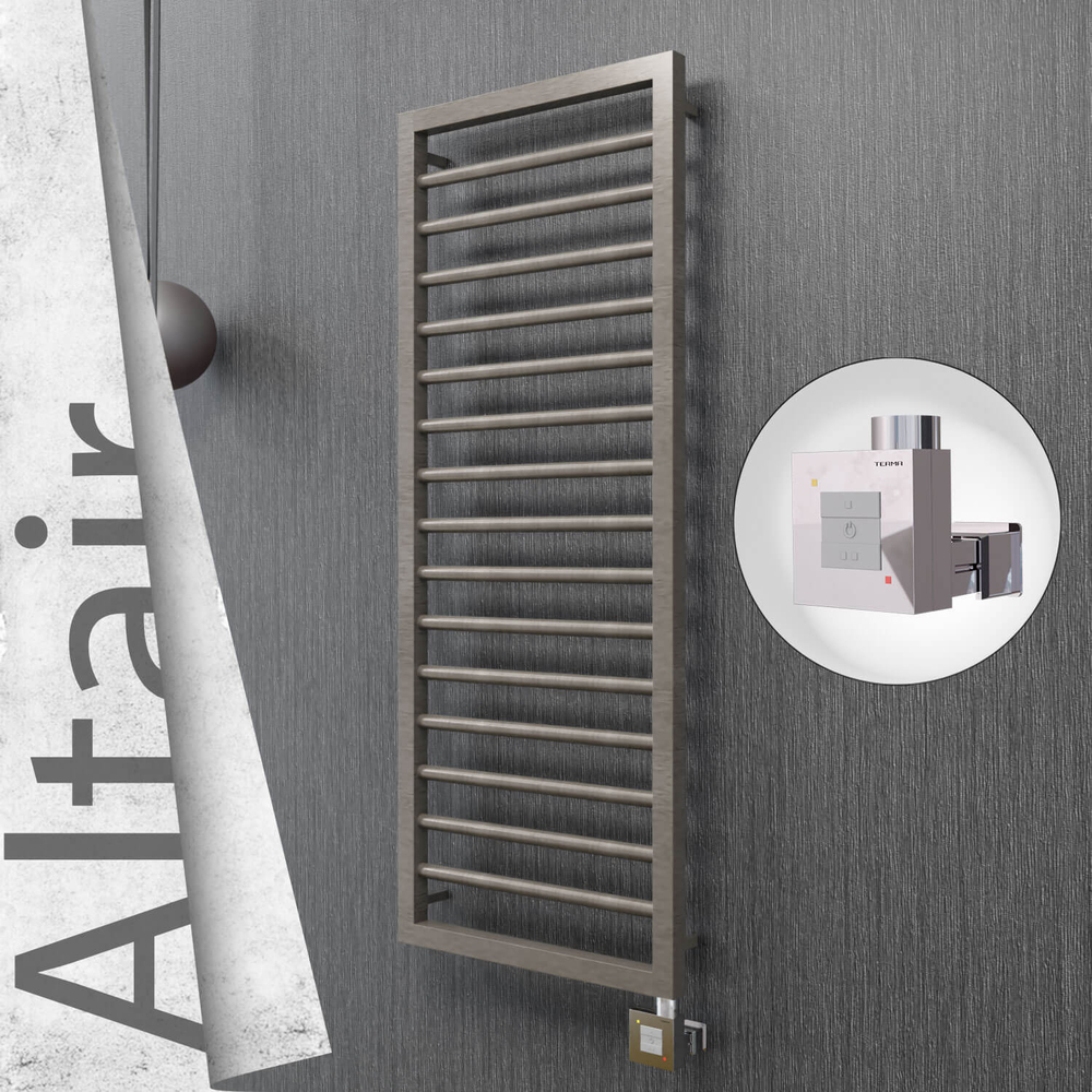 Altair Sèche-serviettes Électrique en Inox 400x1180 Poli Satiné (KTX1 Thermostat) 300W - 1
