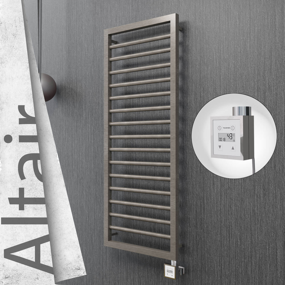 Altair Sèche-serviettes Électrique en Inox 400x1180 Poli Satiné (KTX3 Thermostat) 300W - 1