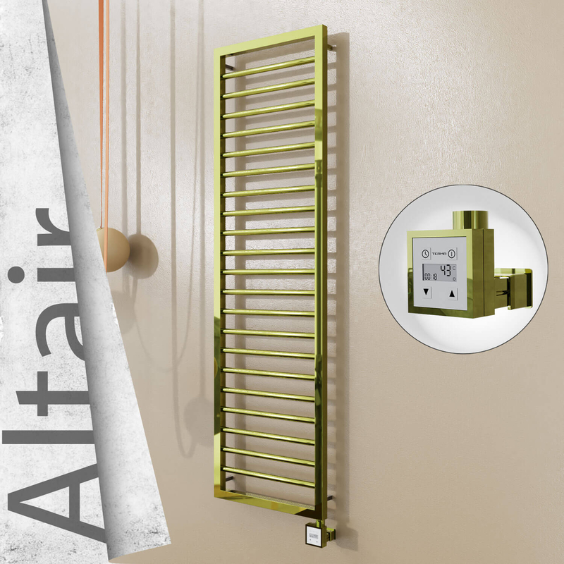 Altair Sèche-serviettes Électrique en Inox 400x1600 Doré (KTX3 Thermostat) 300W 