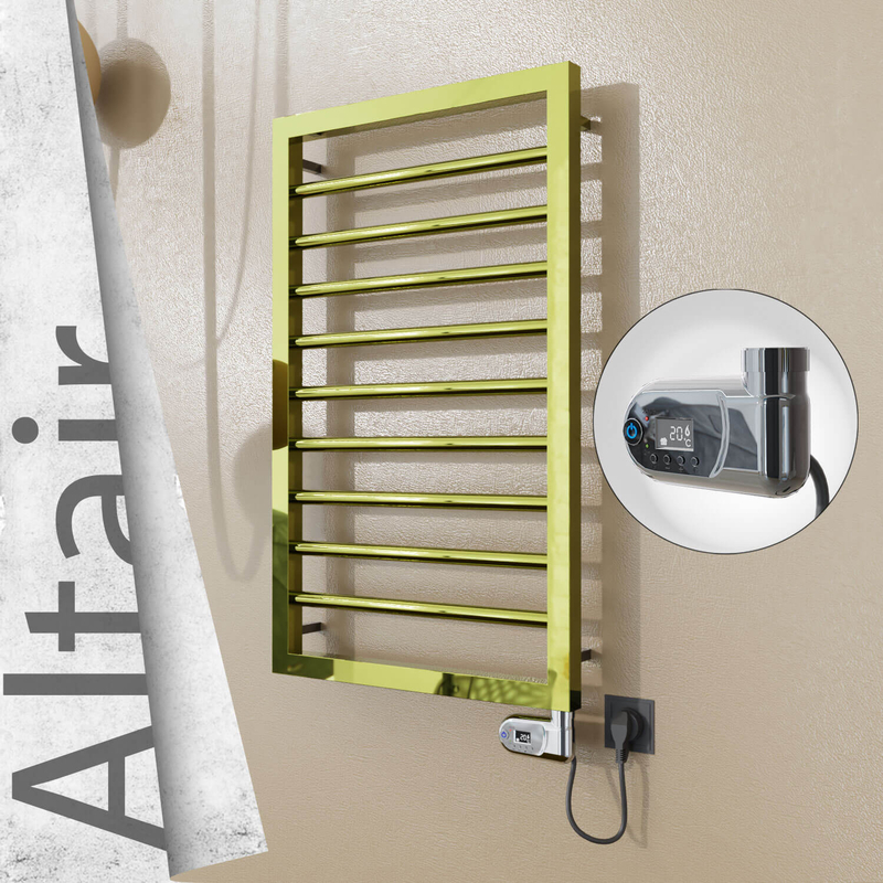 Altair Sèche-serviettes Électrique en Inox 400x760 Doré (Thesis Thermostat) 200W 