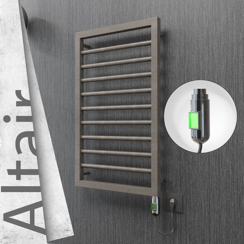 Altair Sèche-serviettes Électrique en Inox 400x760 Poli Satiné (Interrupteur Marche/Arrêt) 200W 