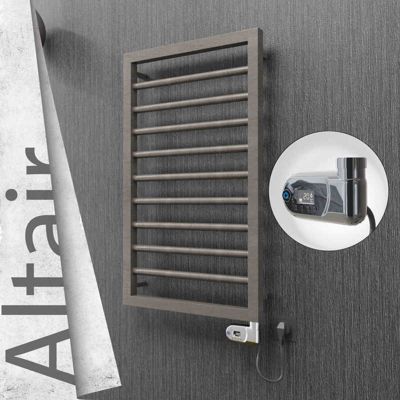 Altair Sèche-serviettes Électrique en Inox 400x760 Poli Satiné (Thesis Thermostat) 200W 