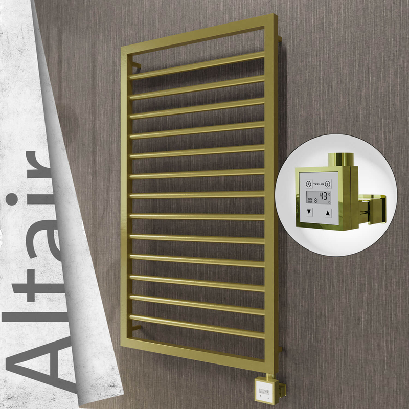Altair Sèche-serviettes Électrique en Inox 500x1040 Doré Satiné (KTX3 Thermostat) 300W 