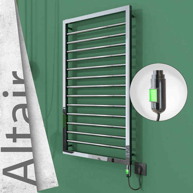 Altair Sèche-serviettes Électrique en Inox 500x1040 Poli Miroir (Interrupteur Marche/Arrêt) 300W 