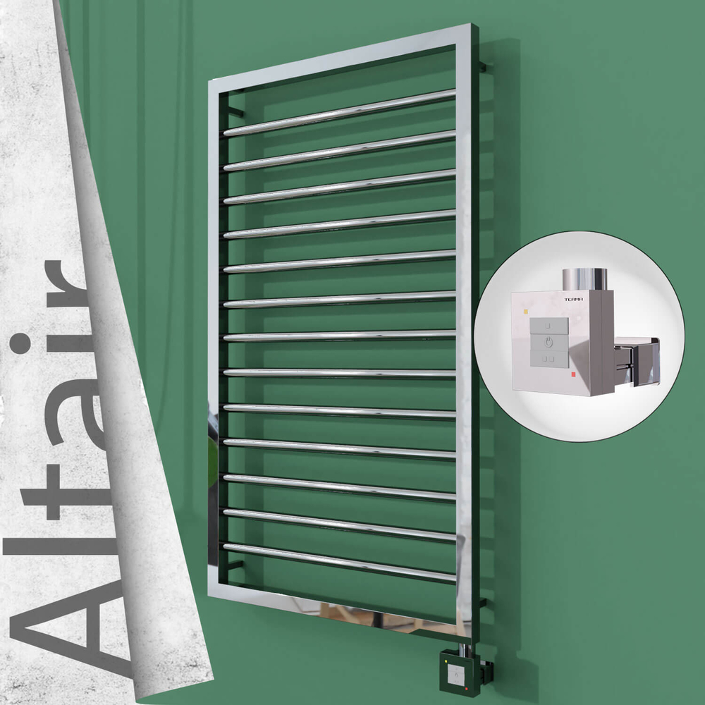 Altair Sèche-serviettes Électrique en Inox 500x1040 Poli Miroir (KTX1 Thermostat) 300W - 1