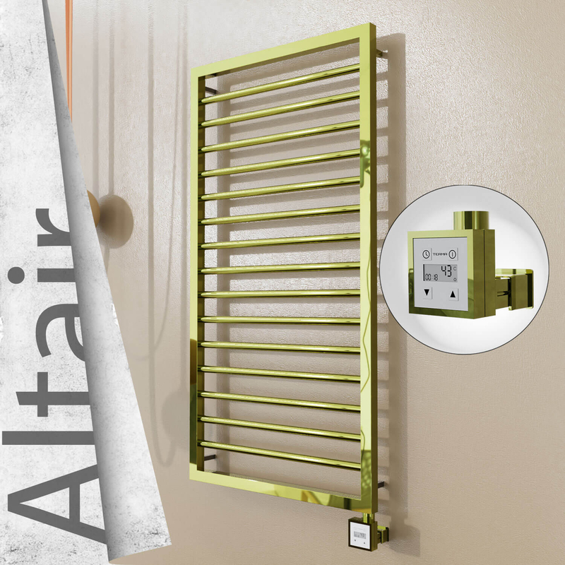 Altair Sèche-serviettes Électrique en Inox 500x1180 Doré (KTX3 Thermostat) 300W 