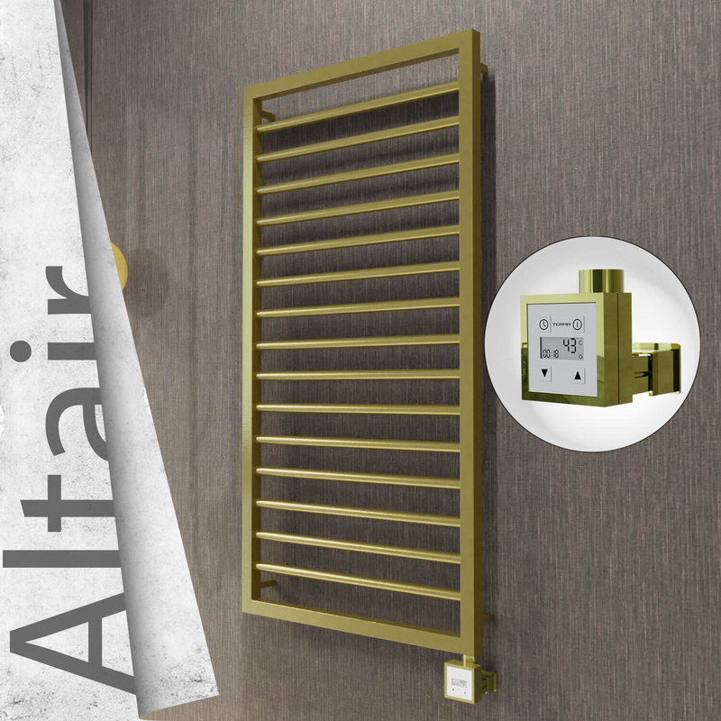 Altair Sèche-serviettes Électrique en Inox 500x1180 Doré Satiné (KTX3 Thermostat) 300W 