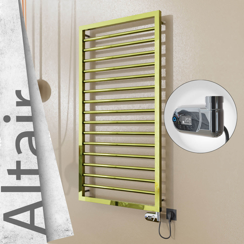 Altair Sèche-serviettes Électrique en Inox 500x1180 Doré (Thesis Thermostat) 300W 