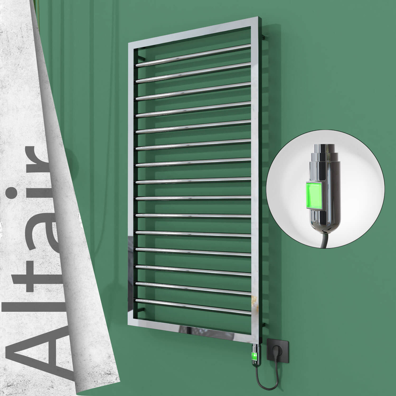 Altair Sèche-serviettes Électrique en Inox 500x1180 Poli Miroir (Interrupteur Marche/Arrêt) 300W 