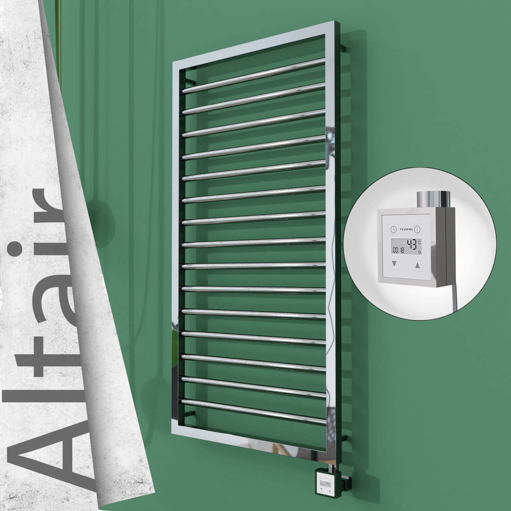 Altair Sèche-serviettes Électrique en Inox 500x1180 Poli Miroir (KTX3 Thermostat) 300W - 1