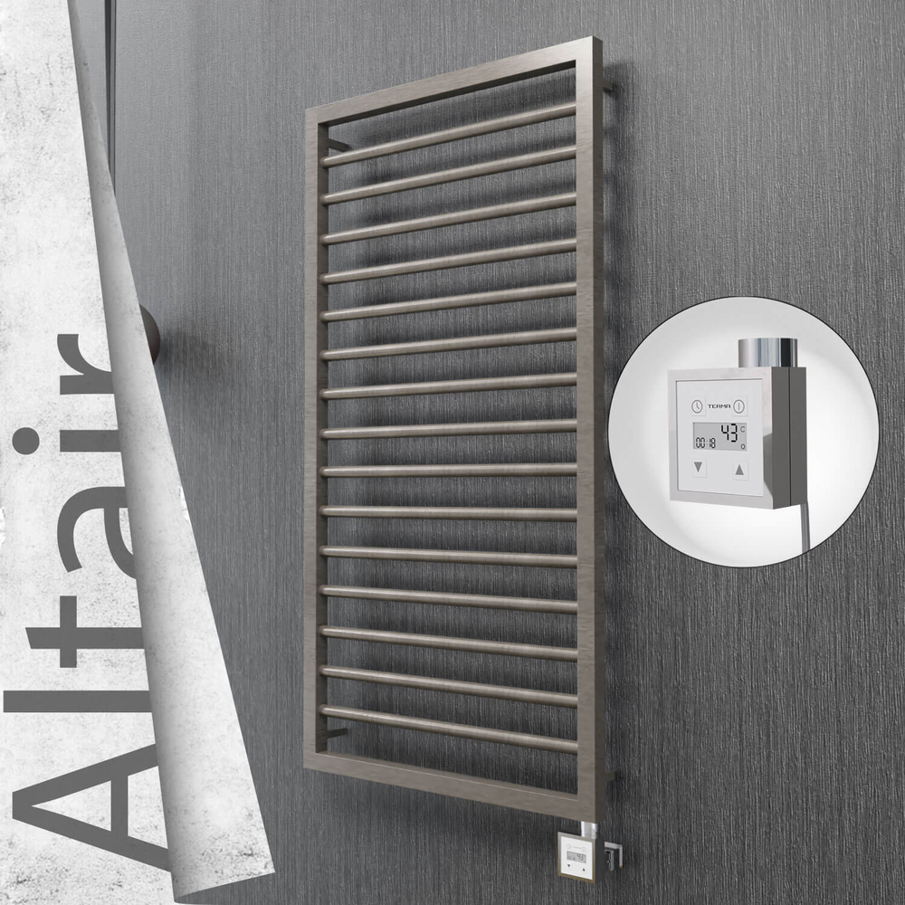 Altair Sèche-serviettes Électrique en Inox 500x1180 Poli Satiné (KTX3 Thermostat) 300W - 1