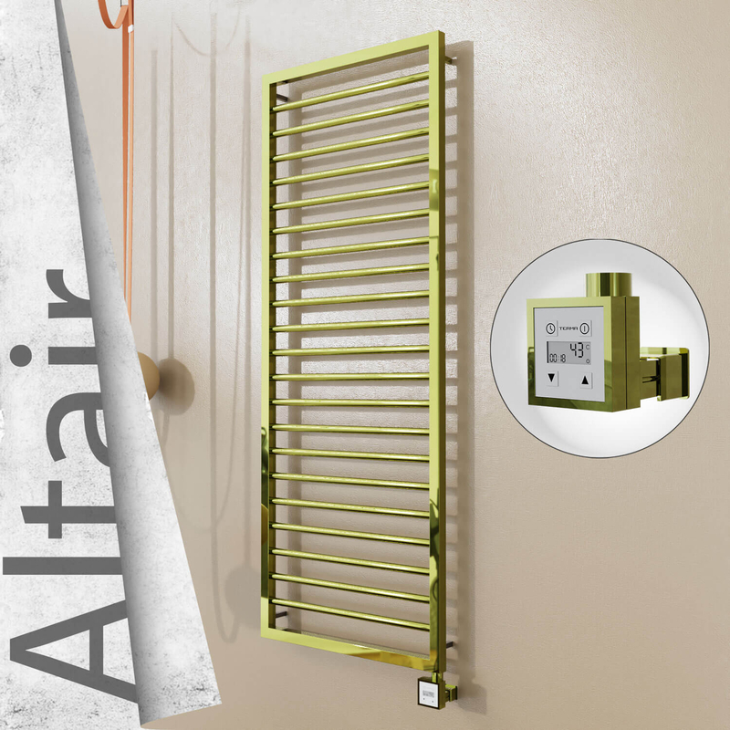 Altair Sèche-serviettes Électrique en Inox 500x1600 Doré (KTX3 Thermostat) 600W 