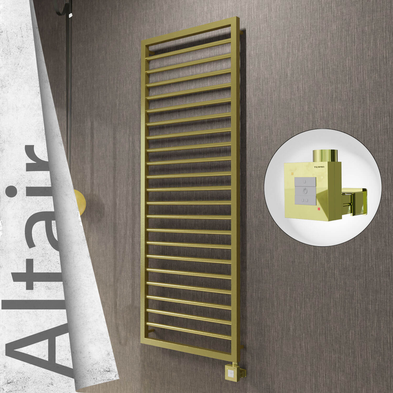 Altair Sèche-serviettes Électrique en Inox 500x1600 Doré Satiné (KTX1 Thermostat) 600W 