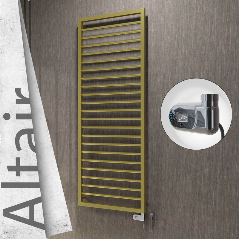 Altair Sèche-serviettes Électrique en Inox 500x1600 Doré Satiné (Thesis Thermostat) 600W 