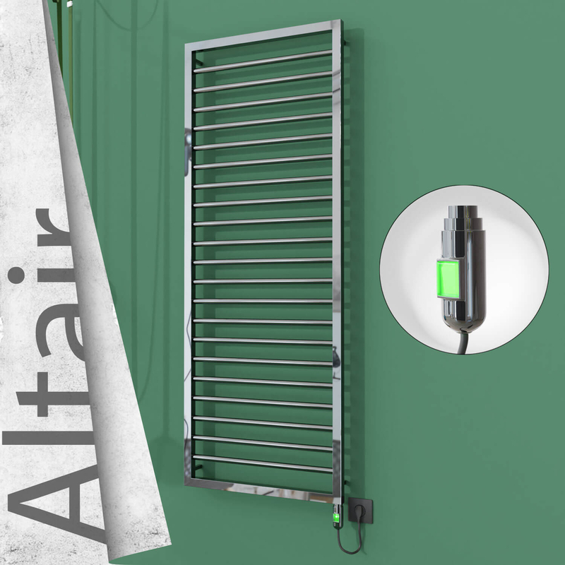 Altair Sèche-serviettes Électrique en Inox 500x1600 Poli Miroir (Interrupteur Marche/Arrêt) 600W 