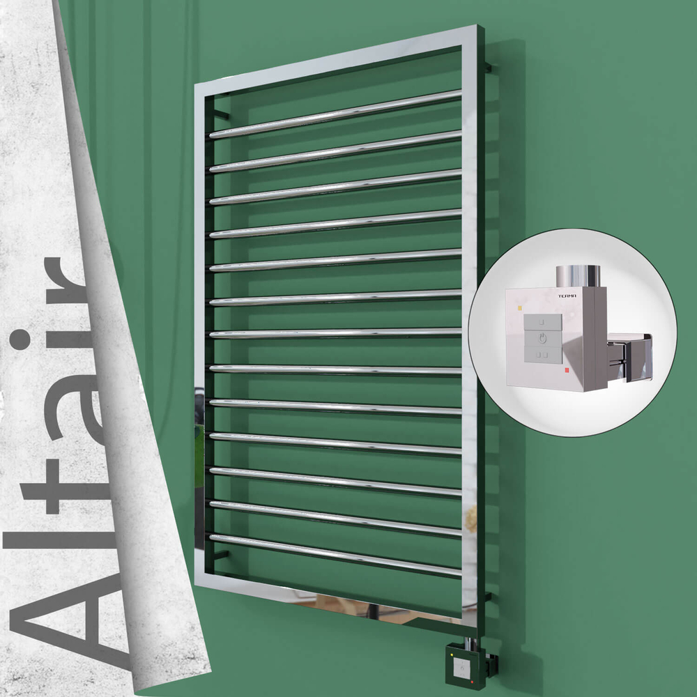 Altair Sèche-serviettes Électrique en Inox 600x1040 Poli Miroir (KTX1 Thermostat) 300W - 1