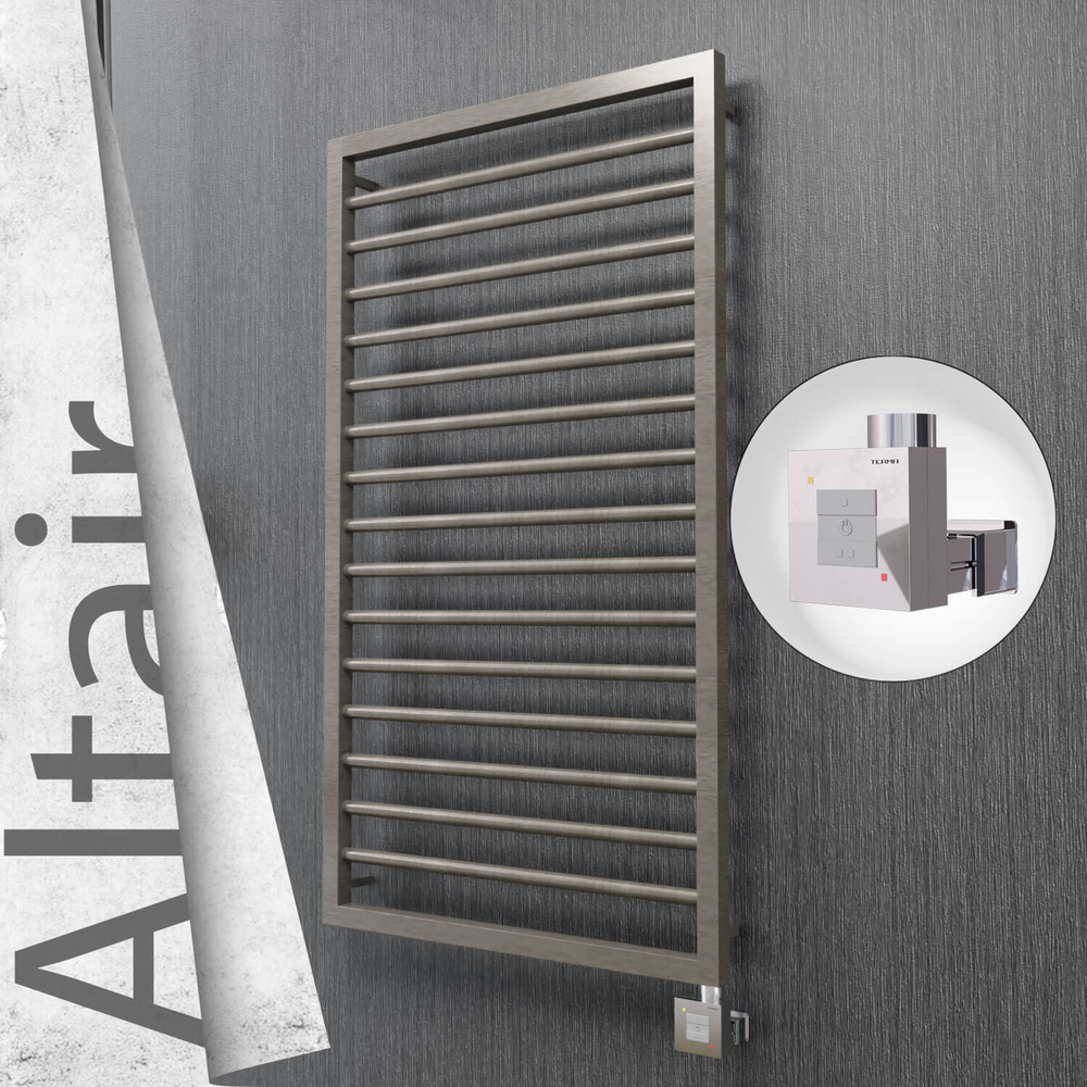 Altair Sèche-serviettes Électrique en Inox 600x1180 Poli Satiné (KTX1 Thermostat) 300W - 1