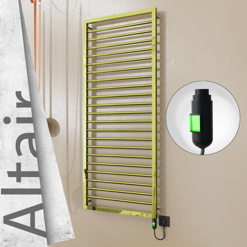 Altair Sèche-serviettes Électrique en Inox 600x1600 Doré (Interrupteur Marche/Arrêt) 600W 