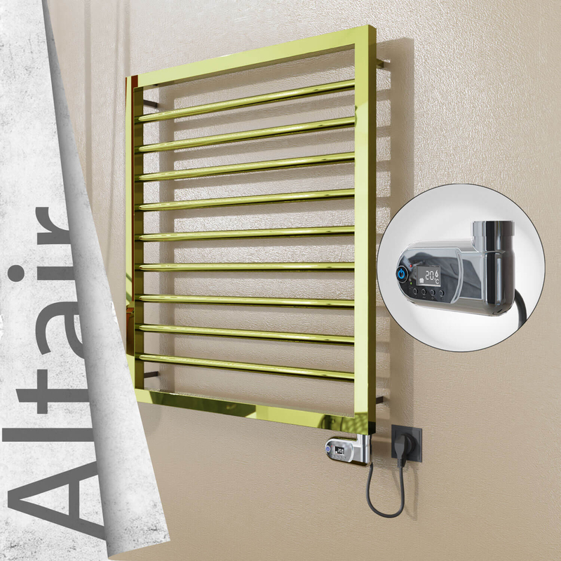 Altair Sèche-serviettes Électrique en Inox 600x760 Doré (Thesis Thermostat) 300W 