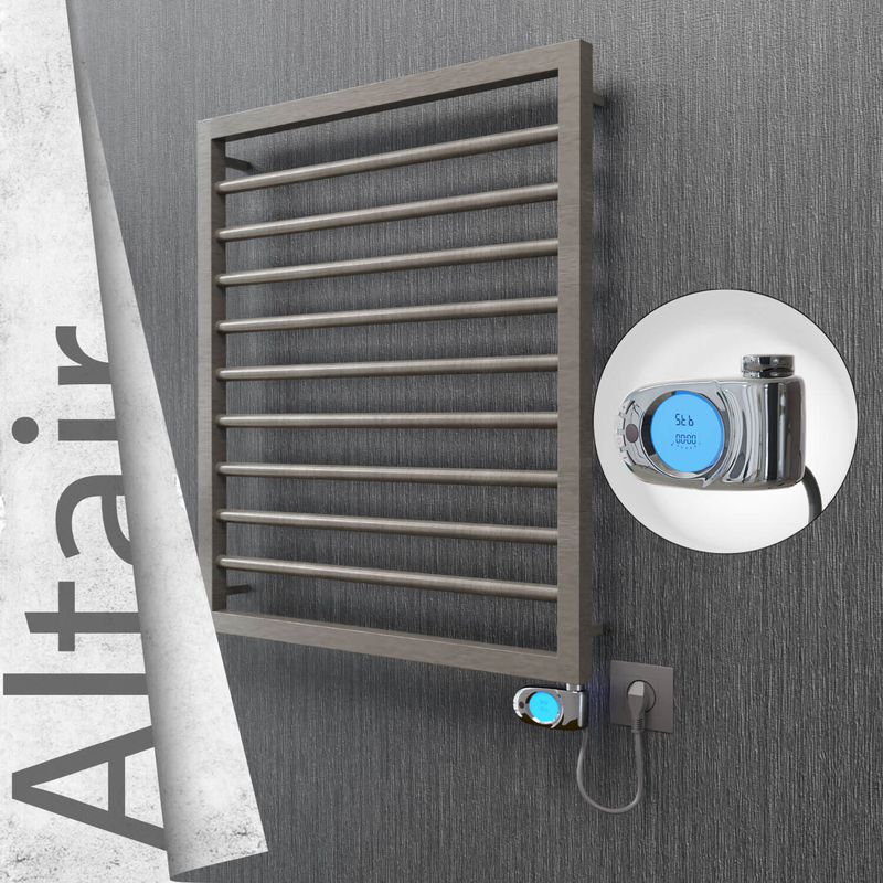 Altair Sèche-serviettes Électrique en Inox 600x760 Poli Satiné (Musa Thermostat) 300W 