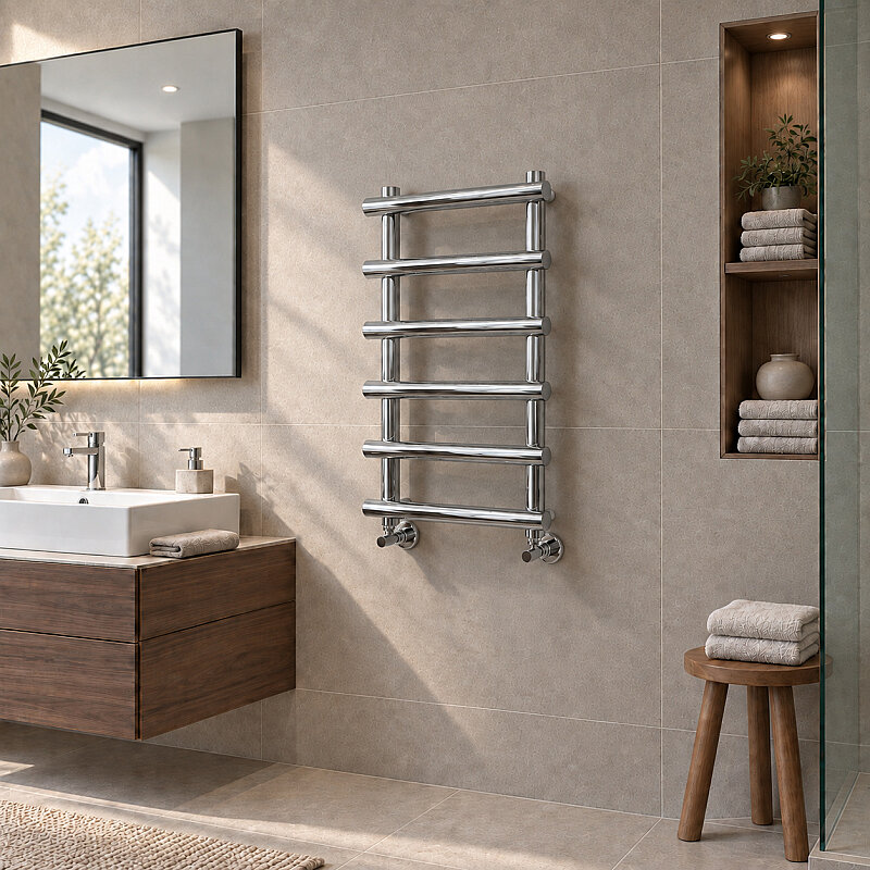 Amazon Decorative Towel Rail 500x850 Chrome