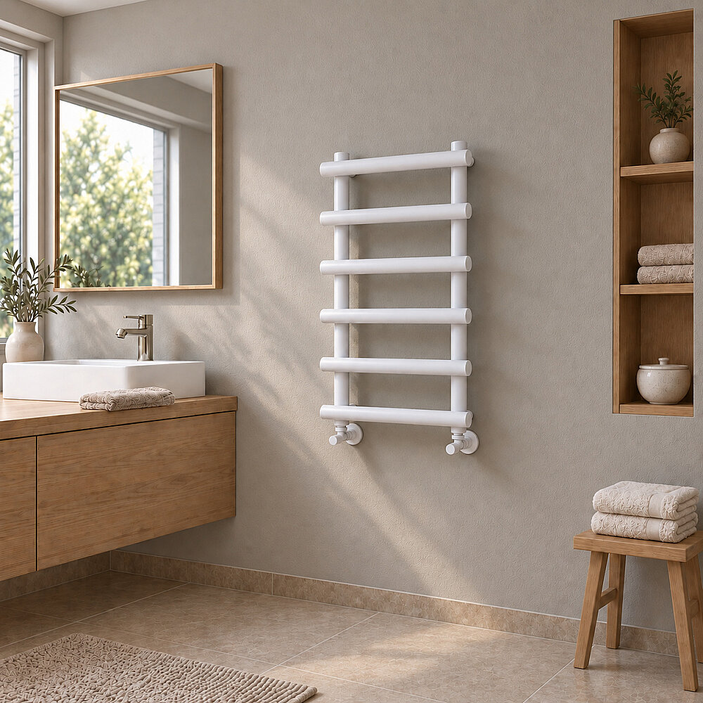 Amazon Decorative Towel Rail 500x850 White - 1