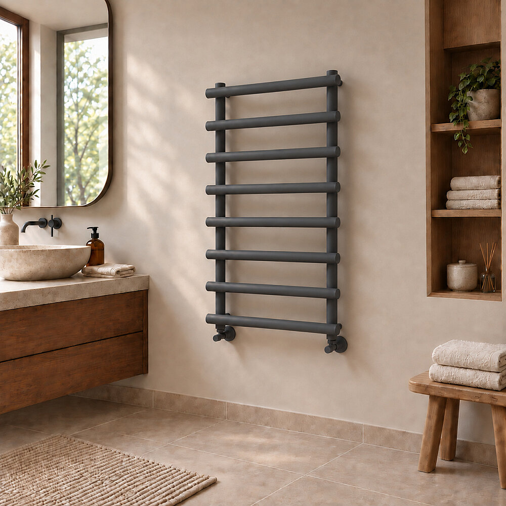 Amazon Decorative Towel Rail 600x1150 Dark Anthracite - 1