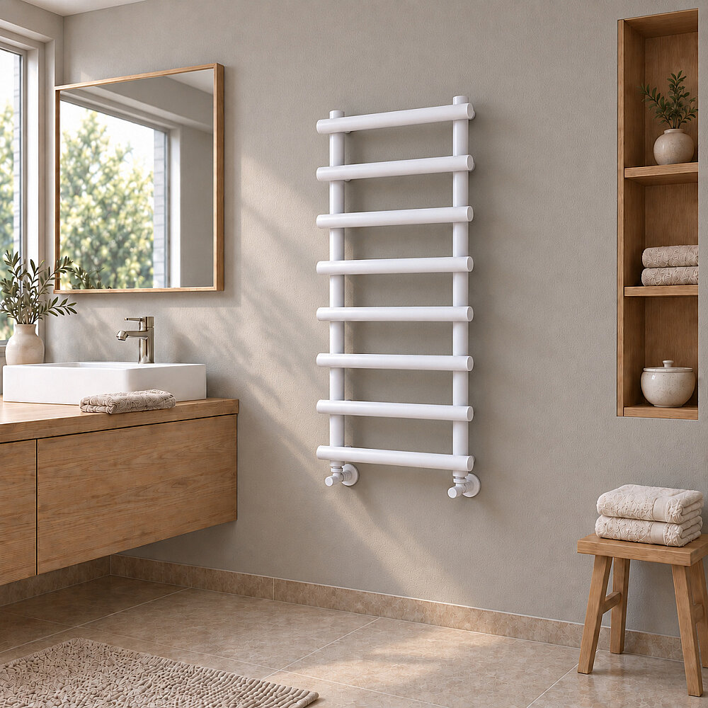 Amazon Decorative Towel Rail 600x1150 White - 1