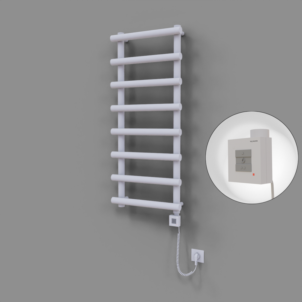 Amazon Dekoratif Elektrikli Havlupan 500x1150 Beyaz (KTX1 Termostat) 600W Spiral Kablolu - 1