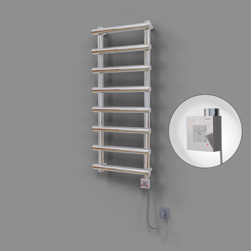 Amazon Dekoratif Elektrikli Havlupan 500x1150 Krom (KTX1 Termostat) 300W Spiral Kablolu - 1