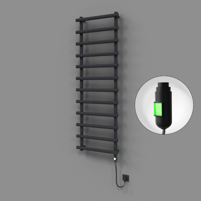 Amazon Dekoratif Elektrikli Havlupan 600x1750 Koyu Antrasit (On/Off Düğmeli) 900W 